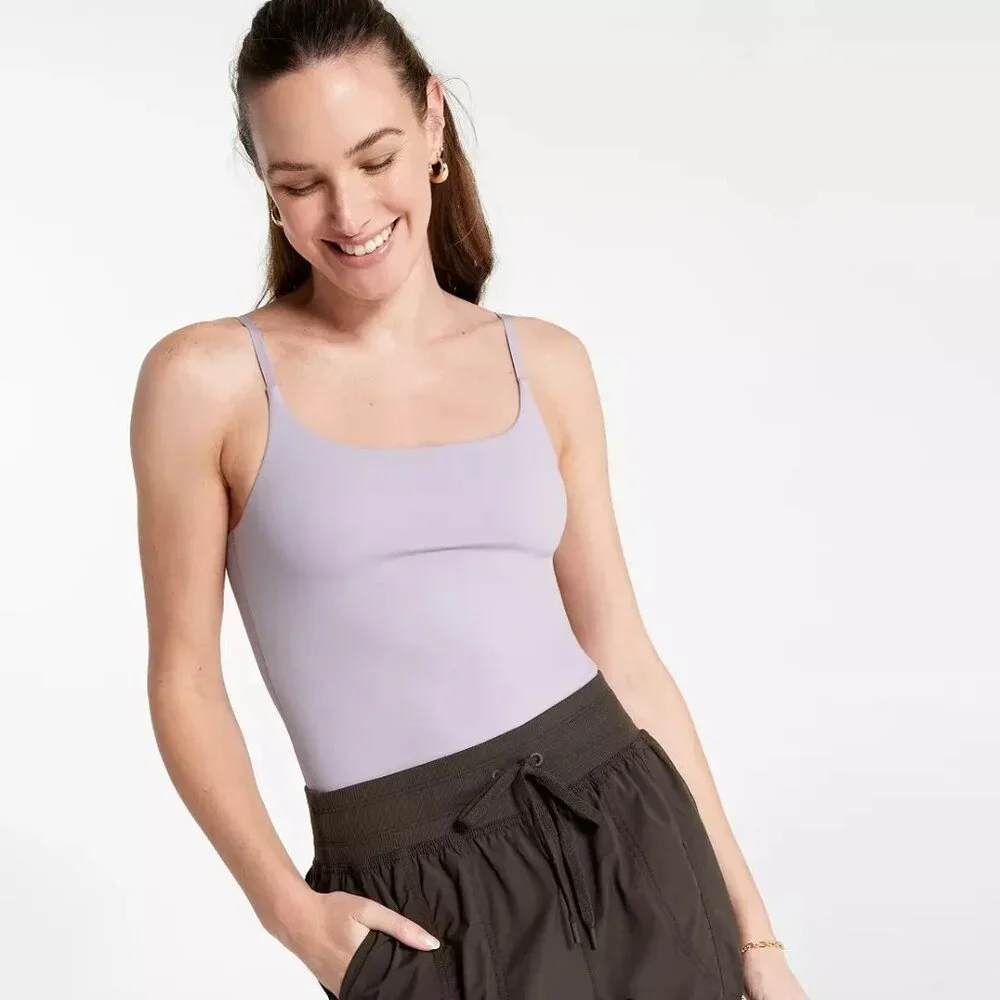 CALIA Women's Inspire Lite CAMI Bodysuit Purple Gray Dri-fit Stretch Size XL